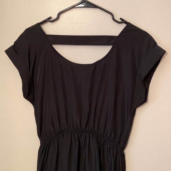 PINK ROSE casual plain black dress with pockets - Picture 4 of 7